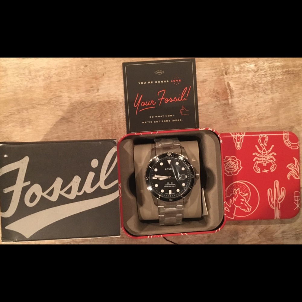 FB-01 THREE-HAND DATE STAINLESS STEEL MENS WATCH